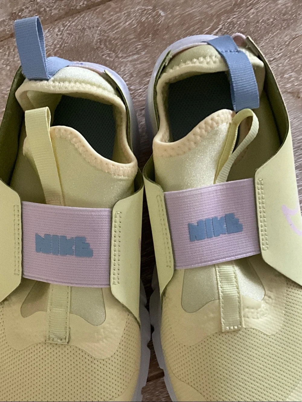 Nike Kids Flex Runner Slip-On Sneakers in Pale Yellow